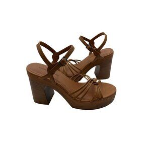 Lucky Brand Tan Platform Strappy Block Heel Sandals